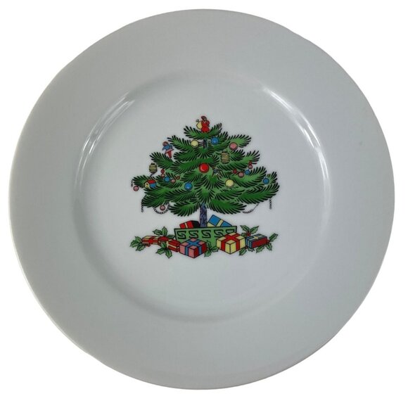 Vintage Christmas Tree Themed Colorful 7.5" Ceramic Plate - Picture 3 of 5